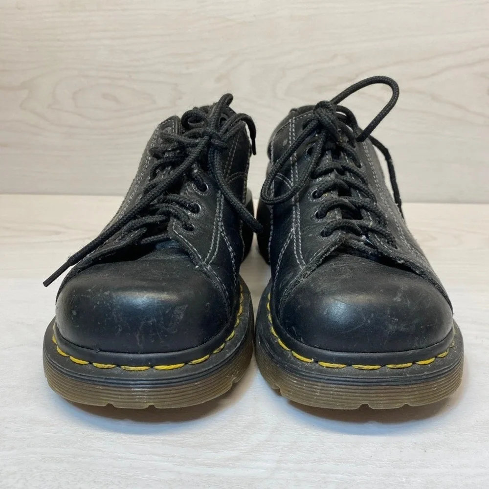 Dr. Martens Womens 7 Oxford Shoes Daisy Platform Chunky Black Leather Vintage